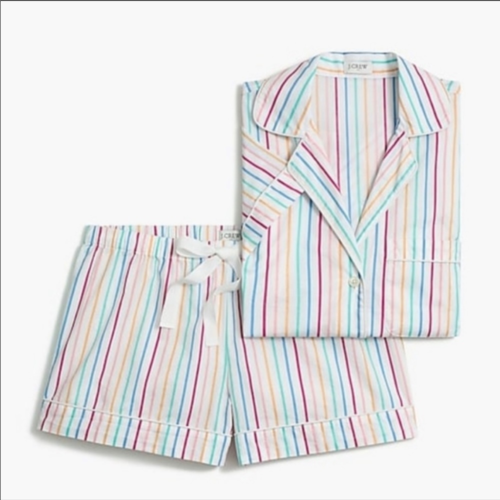 J Crew Striped Cotton Pajama Top - Small